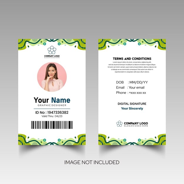 simple design mockup name and id card 8