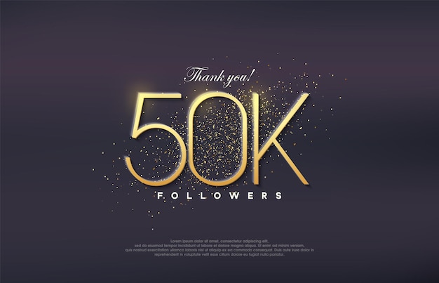 Simple design number 20 Celebration of achieving 50k followers number