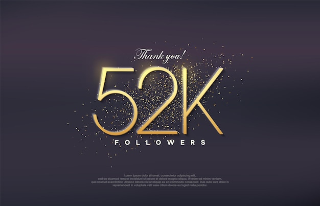 Simple design number 20 Celebration of achieving 52k followers number