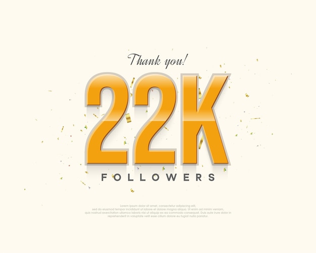 Simple design thank you 22k followers with a light shiny design