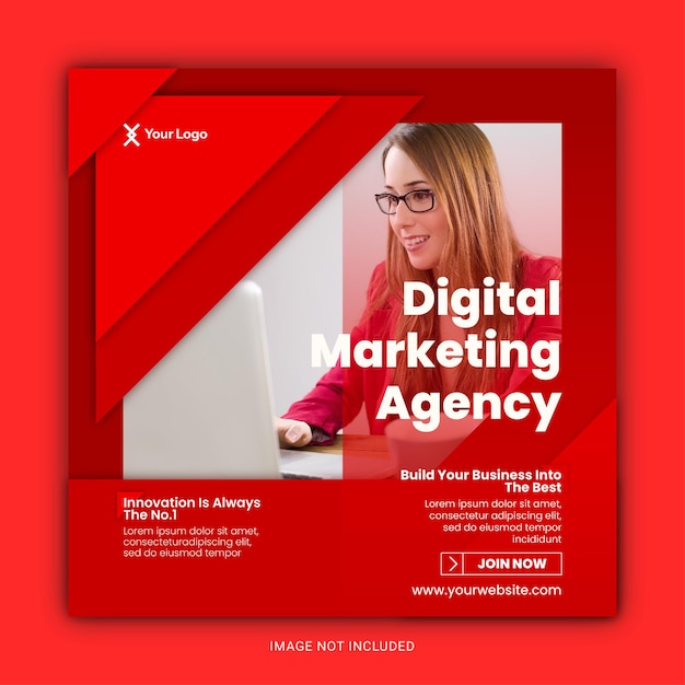 Vector simple digital marketing agency social media post template