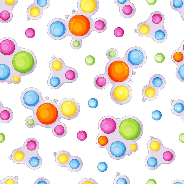 Simple dimple seamless pattern. colorful  antistress sensory toy, bubble fidget, pop it.