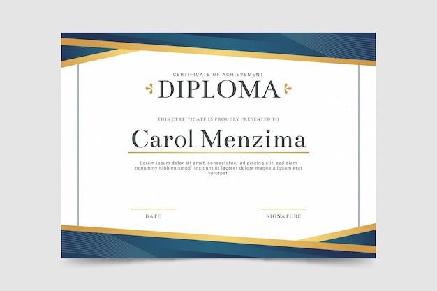 Simple diploma template