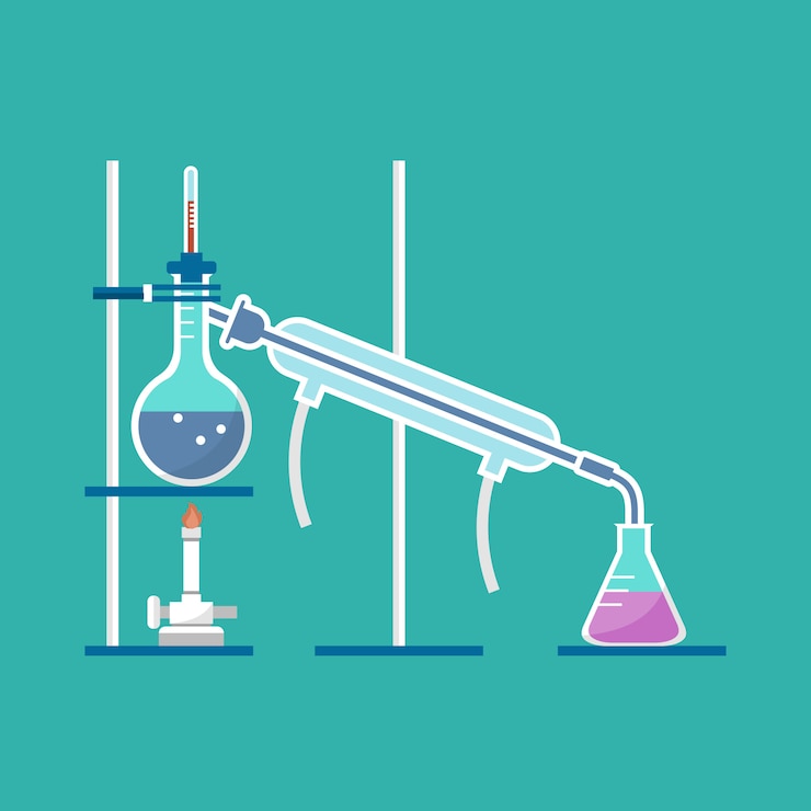 वेक्टर simple distillation model in chemistry laboratory vector