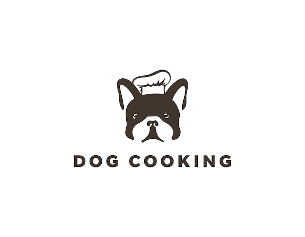 Vettore modello semplice di progettazione del logo di dog chef