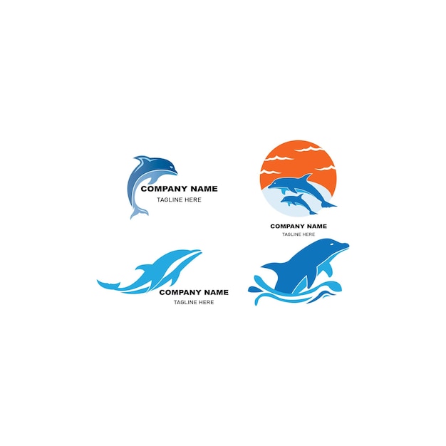 Simple dolphin logo vector icon illustration