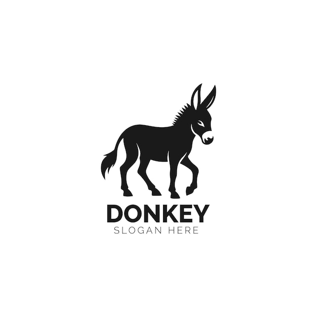 Vector simple donkey logo in elegant black