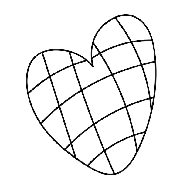 Simple doodle heart Symbol of Valentine Day Vector illustration