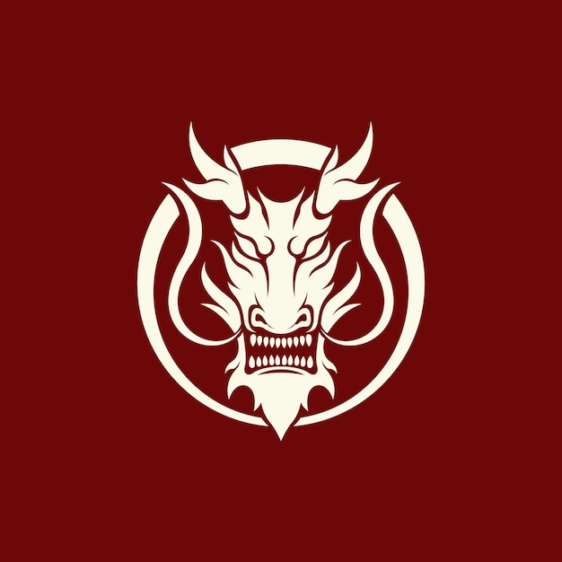 Semplice logo della testa del drago per simbolo e icona