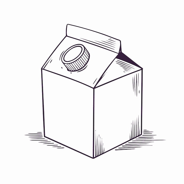 A simple drawing of a milk carton.