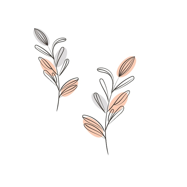 A simple drawing of a plant with leaves.