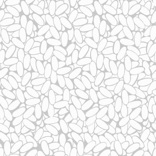 A simple drawing of rice grains on a gray background Seamless pattern A traditional symbol of wealth and happiness Asian food For wallpaper printing on fabric wrapping background