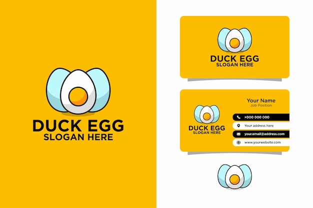 Vector simple duck egg logo and business card