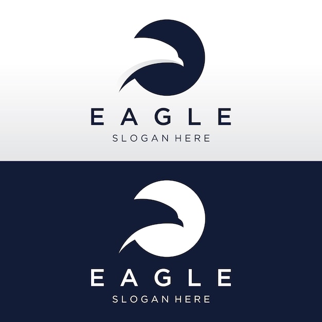 Simple eagle bird logo template design with creative ideavector illustration