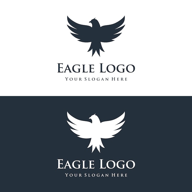 Simple eagle bird logo template design with creative ideavector illustration