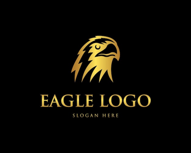 Vector simple eagle bird silhouette logo design vector template