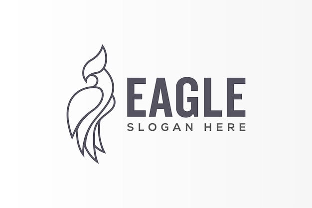 Modello di logo semplice eagle line art