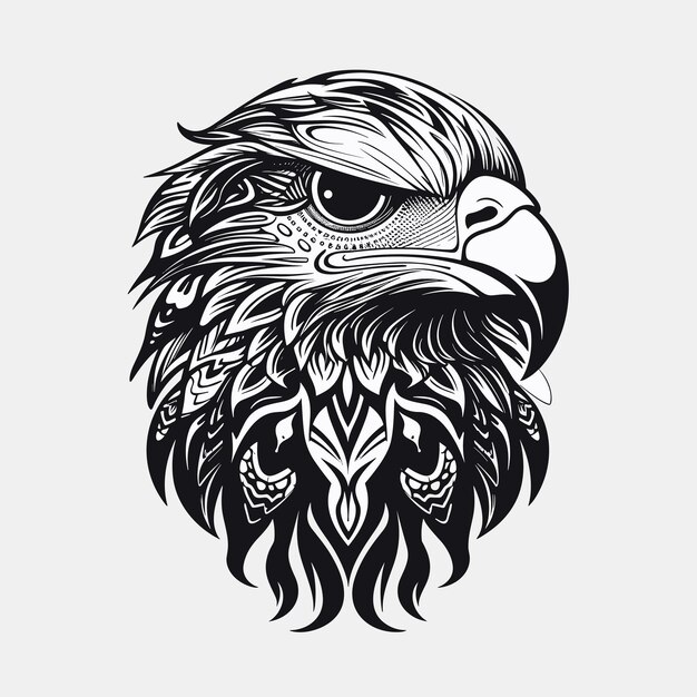 Vector simple eagle logo design black and white logo template