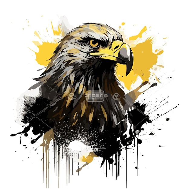simple eagle logo design black and yellow logo template hawk tshirt design