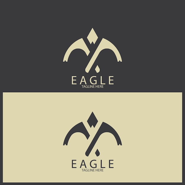 Simple eagle logo and vector template