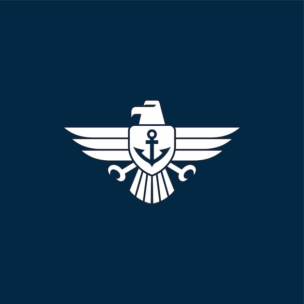 Simple eagle logo with anchor