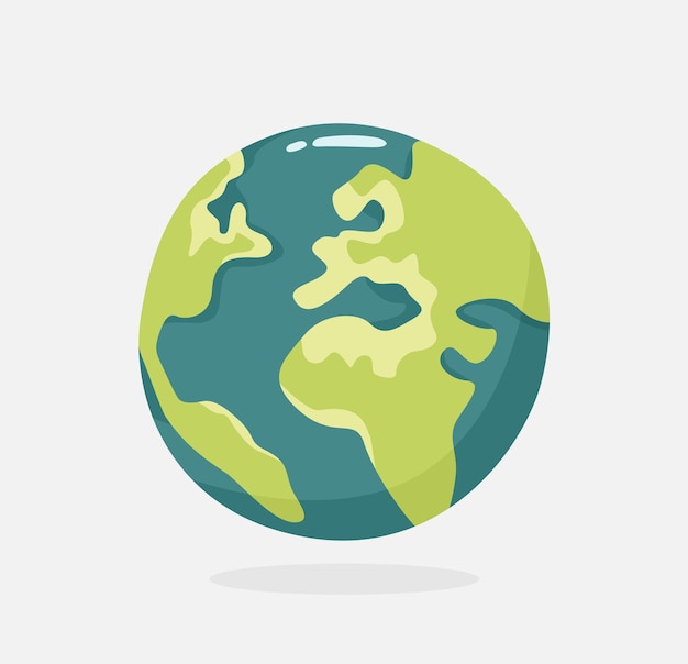 Simple Earth Globe Flat Design Illustration