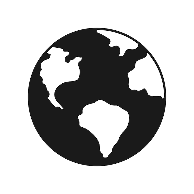 simple earth globe icon design template vector