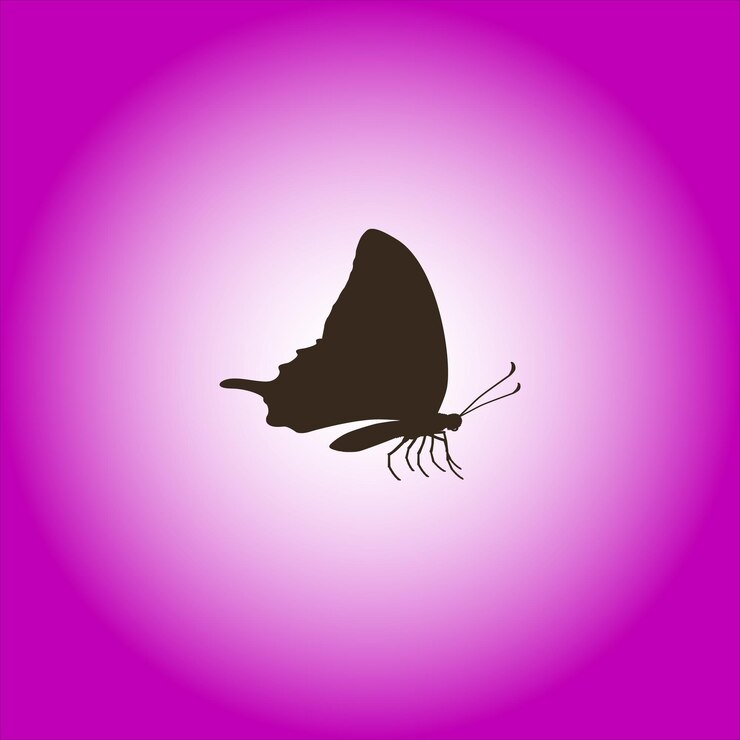 वेक्टर simple and easy to edit black animal silhouette butterfly vector illustration in eps format