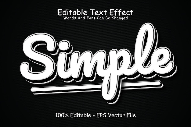 Simple Editable Text Effect 3 Dimension Emboss Modern Styl