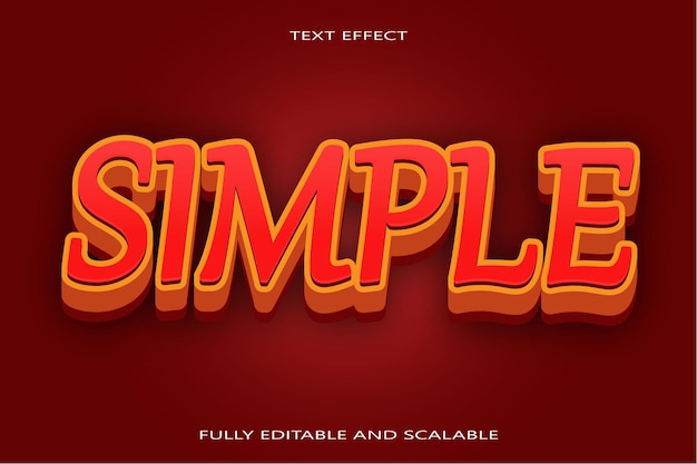 Simple editable Text effect 3 Dimension emboss modern style