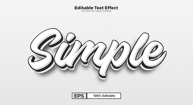 Simple editable text effect in modern trend style