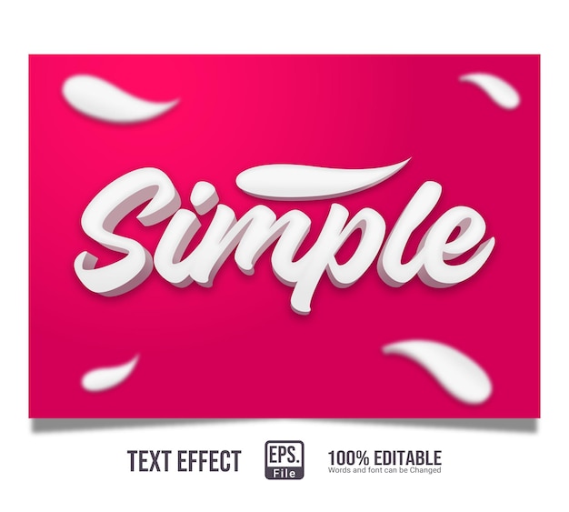 Simple editable text effect style