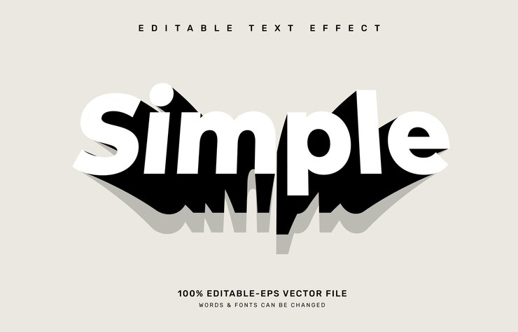 Vector simple editable text effect template