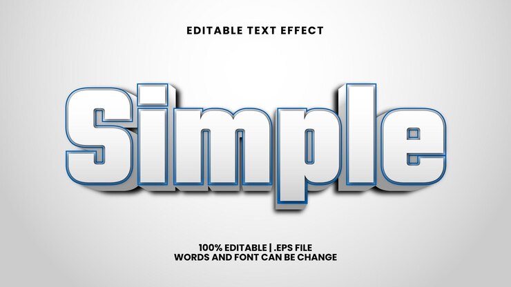 Vector simple editable text effect