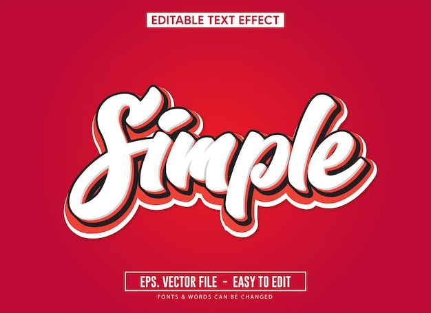 Vector simple editable vector text effect modern trending text effects