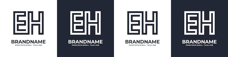 Vector simple eh monogram logo suitable for any business with eh or he initial