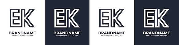 EK 또는 KE 이니셜이 있는 모든 비즈니스에 적합한 간단한 EK 모노그램 로고