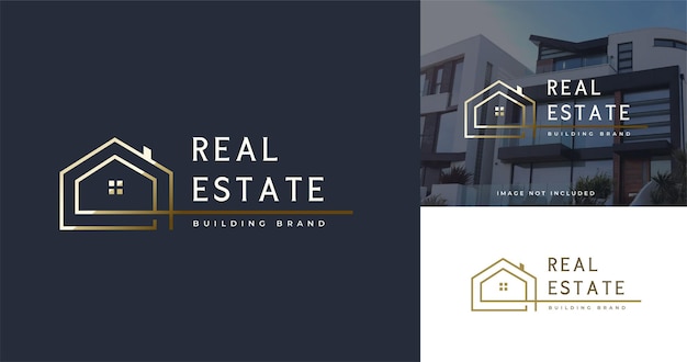 Simple elegant city house building architecture real estate logo template