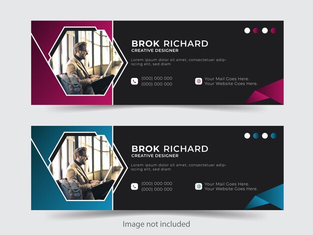 Vector simple and elegant color combination email signature design