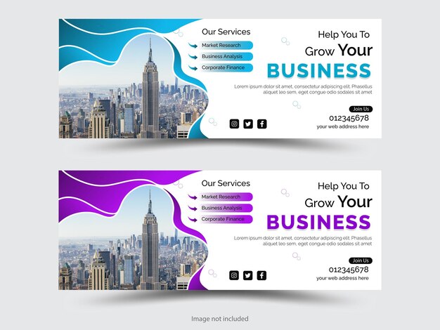 Vector simple and elegant color combination social media cover design for business and many more uses