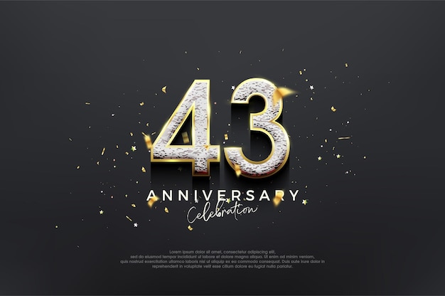 Simple elegant design 43th anniversary celebration with luxurious shiny glitter numbers Premium