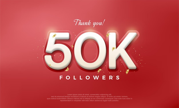 Simple and elegant design for a thank you 50k followers