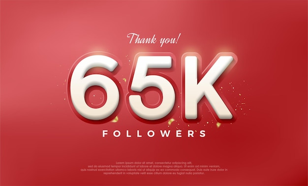 simple and elegant design for a thank you 65k followers