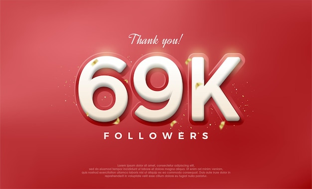 simple and elegant design for a thank you 69k followers