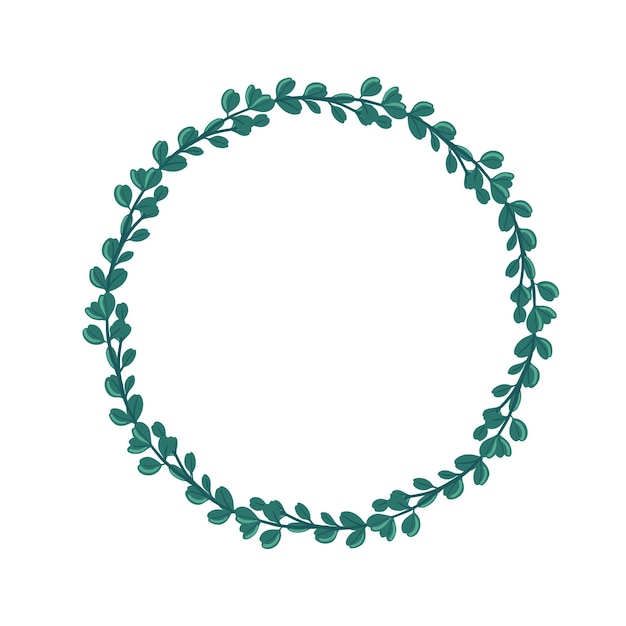 Simple and elegant eucalyptus wreath vector floral wreath with green eucalyptus leaves