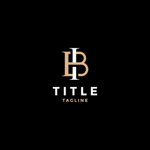 Vector simple and elegant initial bi or ib logotype concept