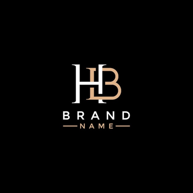 Vector simple and elegant initial hb or bh logotype concept