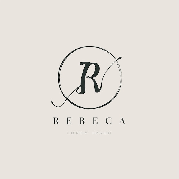 Simple elegant initial letter type r logo sign symbol icon