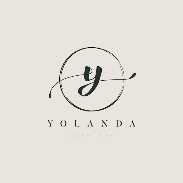 Vector simple elegant initial letter type y logo sign symbol icon