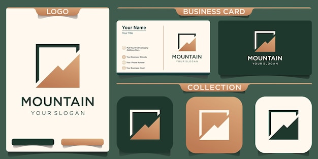 Простой элегантный логотип горы для фирменного стиля.